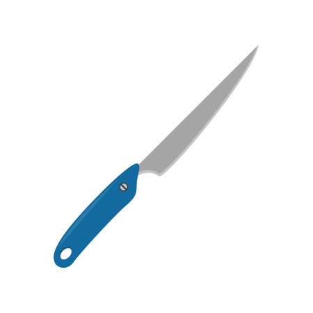 Kitchen knife on white background. Vector illustration in trendy flat style.のイラスト素材