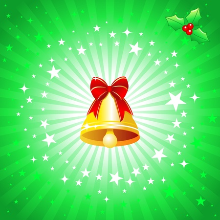 Christmas design with Christmas bell and bowknot .のイラスト素材