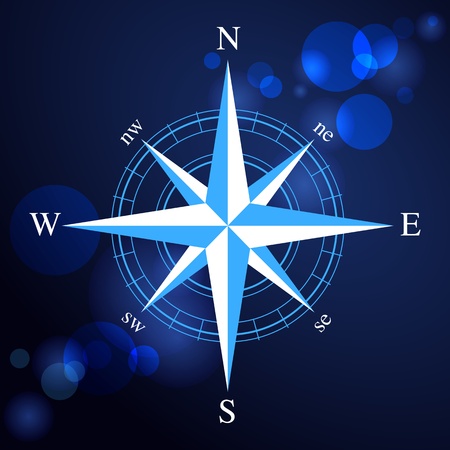 Compass illustration with north south east west.のイラスト素材