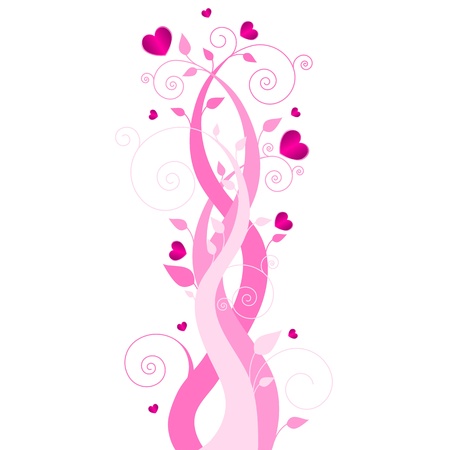 Valentine day tree with leafs and hearts.のイラスト素材