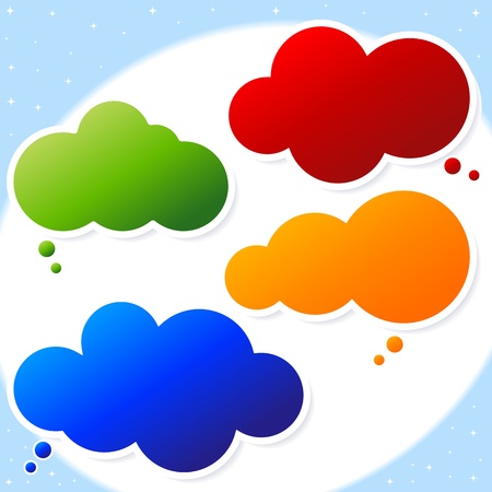 Set of paper cloud bubble for speech.のイラスト素材