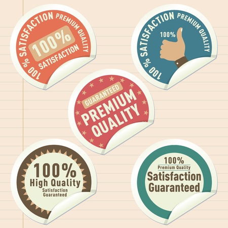 Thumb up satisfaction guaranteed label.のイラスト素材