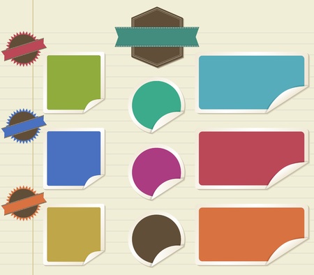 Vector Colorful Blank Sticker Set.のイラスト素材