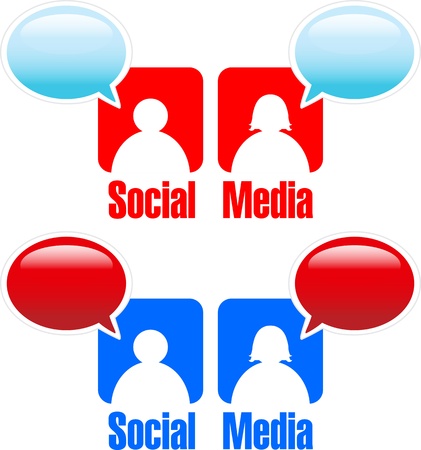 Social media set - illustration on whiteのイラスト素材