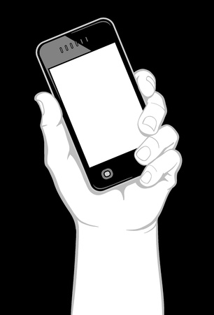 Hand holding smart phoneのイラスト素材