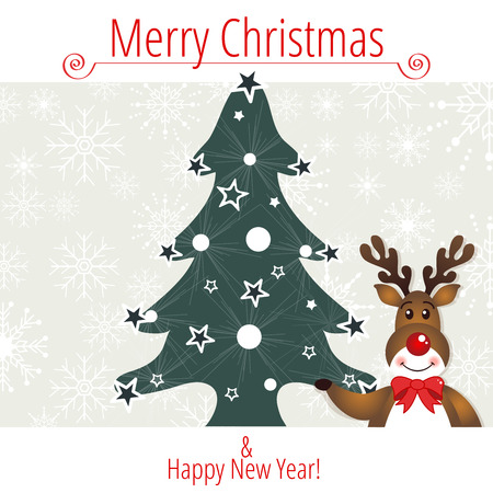 Christmas frame with Rudolphのイラスト素材