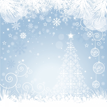 A blue snowflake background with many different snowflakes  EPS 10 file, contains transparency effects in gradients のイラスト素材
