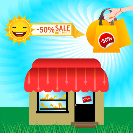 Sun discount tagsのイラスト素材