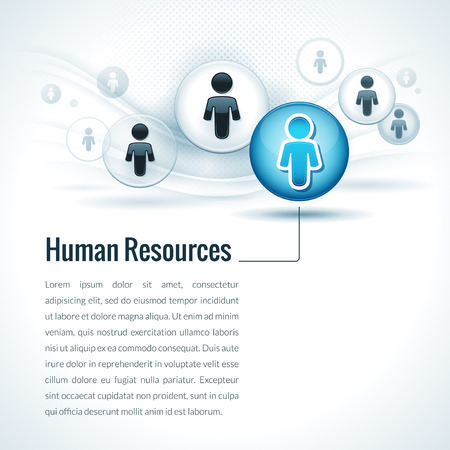 Vector human resources management concept with businessman iconsのイラスト素材