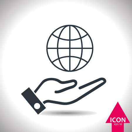 Heart in world icon.のイラスト素材