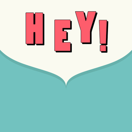 Hey! Blue background in speech bubbleのイラスト素材