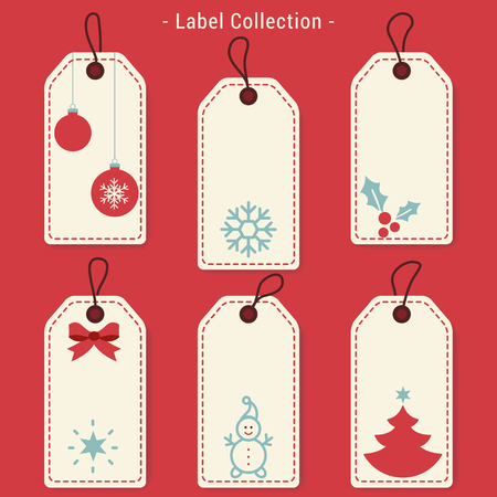 Christmas Label Set Vector, illustration eps10のイラスト素材