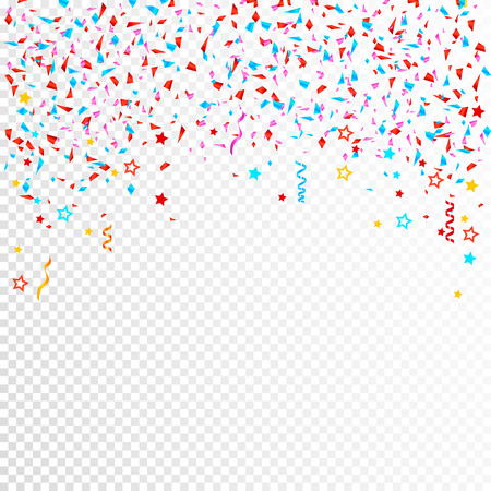 Bright colorful vector confetti background. All elements are on separate layers. Vector, illustration, eps 10のイラスト素材