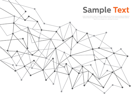 Geometric abstract background with connected line and dots. Vector, illustration, eps10.のイラスト素材