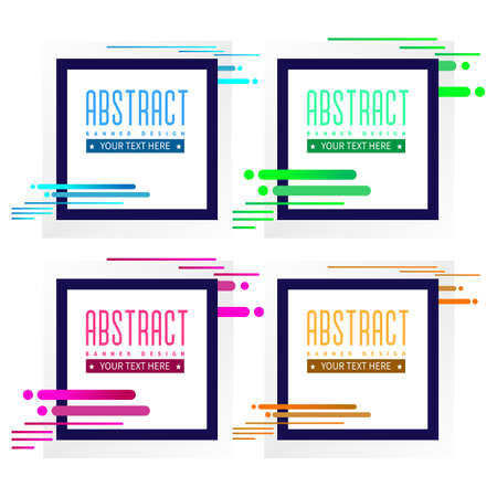 Abstract Geometric Banner Set On White Background. Vector, illustration.のイラスト素材