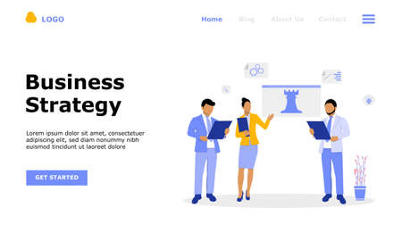 Business Strategy Vector Illustration Concept , Suitable for web landing page, ui,  mobile app, editorial design, flyer, banner, and other related occasionのイラスト素材