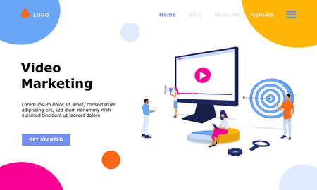 Video Marketing Vector Illustration Concept , Suitable for web landing page, ui, mobile app, editorial design, flyer, banner, and other related occasion
のイラスト素材