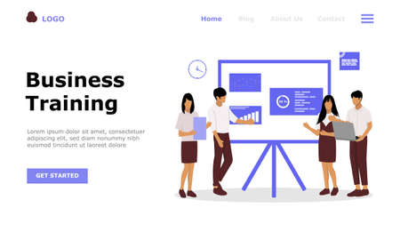 Business Training or Courses Vector Illustration Concept, Suitable for web landing page, ui, 
mobile app, editorial design, flyer, banner, and other related occasionのイラスト素材
