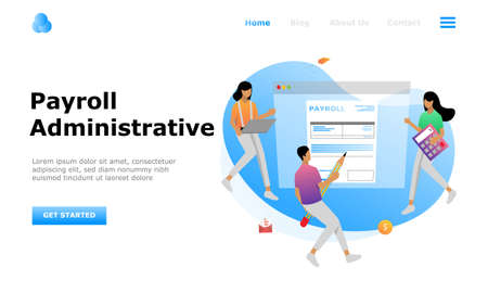 Salary Payment Administrative Vector Illustration Concept , Suitable for web landing page, ui, 
mobile app, editorial design, flyer, banner, and other related occasionのイラスト素材