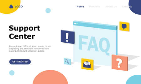 Frequently Asked Questions Vector Illustration Concept , Suitable for web landing page, ui, 
mobile app, editorial design, flyer, banner, and other related occasionのイラスト素材