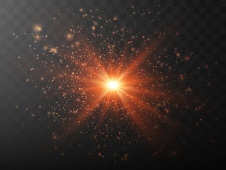 Vector of glare lighting, twinkle lens flares. Transparent gradient stars, lightning flare. Magic, bright, natural effects. Abstract texture for your design and businessのイラスト素材