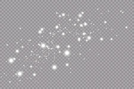 Set of golden glowing lights effects isolated on transparent background. Sun flash with rays and spotlight. Glow light effect. Star burst with sparkles.のイラスト素材