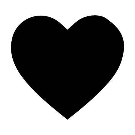 Vector image of a flat, linear heart icon. Isolated heart on a white background.のイラスト素材