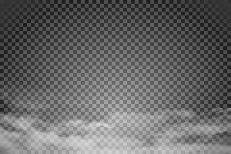Smoke isolated on transparent background. Vector  fog, vapor.のイラスト素材