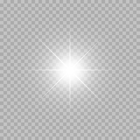 White glowing light burst explosion with transparent. Cool effect decoration with ray sparkles.のイラスト素材