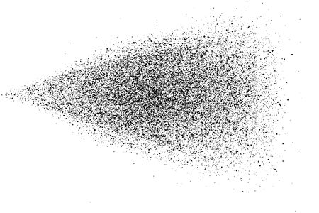 Abstract vector dark gray round ash particles on white background. Spray effectのイラスト素材