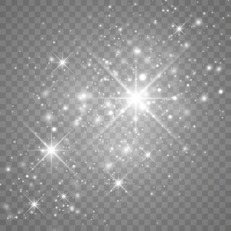 Shining bokeh isolated on transparent background. Vector illustration.のイラスト素材