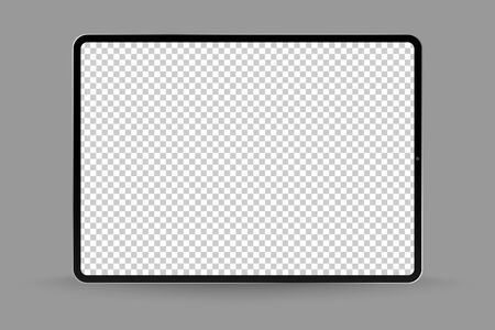 Realistic Silver u002F White Drawing Pad with Transparent Screen. 12.9 inch Scalable Tablet. High Detailed Device Mockupのイラスト素材