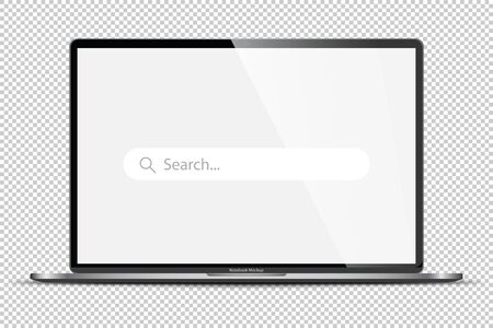 Realistic Dark Notebook with Transparent Screen Isolated. 16 inch Laptop. Open Display. Can Use for Project,のイラスト素材