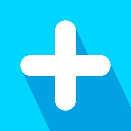 Plus sign icon, flat round button.のイラスト素材