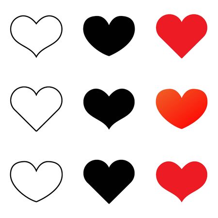 Collection of heart illustrations, Love symbol icon set, love symbol.のイラスト素材