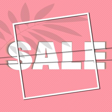 Simple Sliced Text Effect Sale slice banner. Super discount icon. White sale template for poster, flyer. Vector sliceのイラスト素材