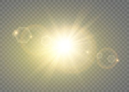 Vector transparent sunlight special lens flare light effectのイラスト素材