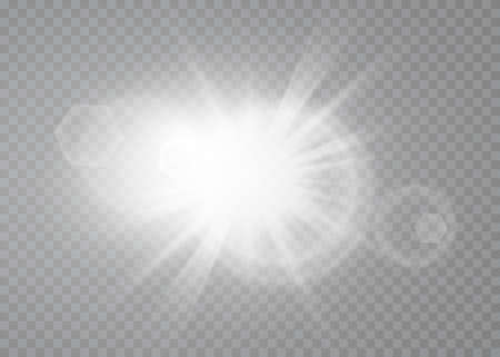 White glowing light burst explosion with transparent. Cool effect decoration with ray sparkles. Transparent shine gradient glitter.のイラスト素材
