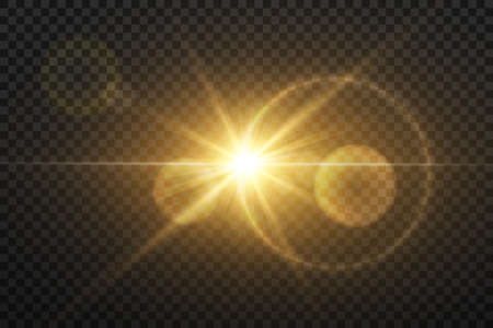 Vector transparent sunlight special lens flare light effect. PNG. Vector illustrationのイラスト素材