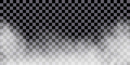 Fog or smoke isolated transparent special effect. White vector cloudiness, mist or smog background. PNG. . Vector illustrationのイラスト素材