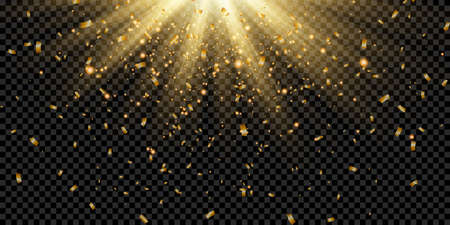 Light flare special effect with rays of light and magic sparkles. Glow transparent vector light effect set, explosion, glitter, spark, sun flash. Vector illustration.のイラスト素材