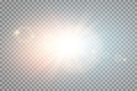 Vector transparent sunlight special lens flare light effect. PNG. Vector illustrationのイラスト素材