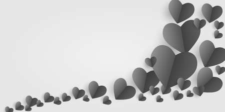 Valentines hearts postcard. Paper flying elements on transparent background. Vector symbols of love in shape of heart for Happy Womens, Mothers, Valentines Day, birthday greeting card design. PNG .のイラスト素材