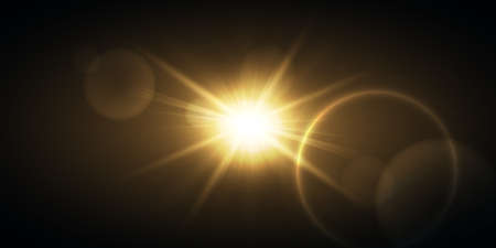 Vector transparent sunlight special lens flare light effect. PNG. Vector illustrationのイラスト素材