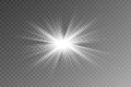 Vector transparent sunlight special lens flare light effect. PNG. . Vector illustrationのイラスト素材