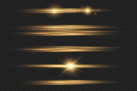 Light and stripes moving fast over dark background.design of the light effect. PNG. Set. Vector illustrationのイラスト素材