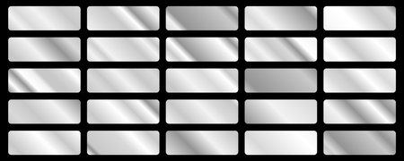 Set of silver gradient gradients. vector illustration. Silver gradient gradients.のイラスト素材
