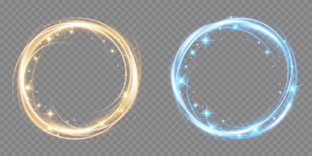 Light effect of lens flares. Set of glowing lights effects. Sparkling magical dust particles.のイラスト素材