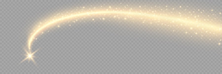 Light effect of lens flares. Yellow glowing light explodes on a transparent background. Sparkling magical dust particles. bright star. Transparent shining sun, bright flash.のイラスト素材