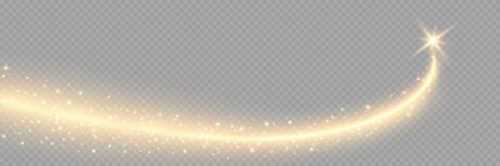 Light effect of lens flares. White sparks and golden stars shine with special light. Vector sparkles on a transparent background. Sparkling magical dust particles.のイラスト素材